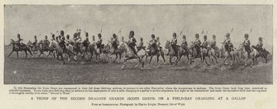 Una tropa de los segundos Dragones de la Guardia (Scots Greys) en un día de campo cargando a galope de English Photographer