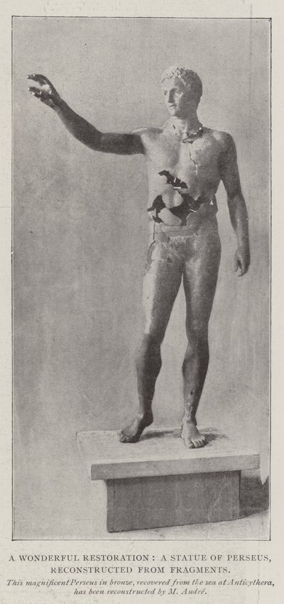 Una maravillosa restauración, una estatua de Perseo, reconstruida a partir de fragmentos de English Photographer