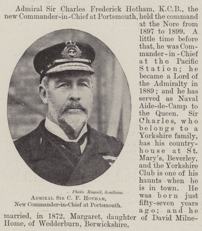 Almirante Sir C F Hotham, nuevo comandante en jefe en Portsmouth de English Photographer