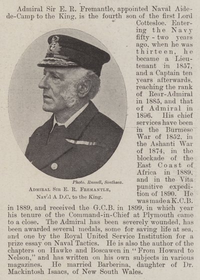 Almirante Sir E R Fremantle, ADC Naval del Rey de English Photographer