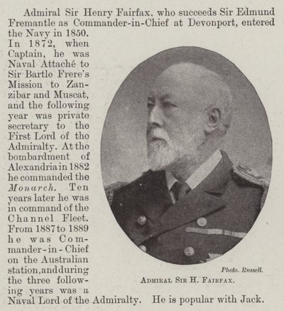 Almirante Sir H Fairfax de English Photographer