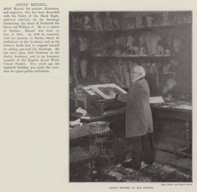 Adolf Menzel en su estudio de English Photographer