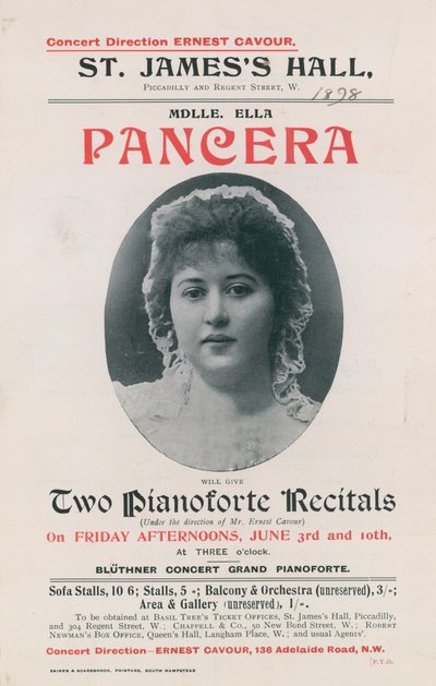 Anuncio de un concierto de Ella Pancera de English Photographer