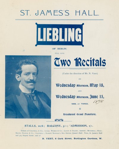 Anuncio de un concierto de Liebling de Berlín de English Photographer