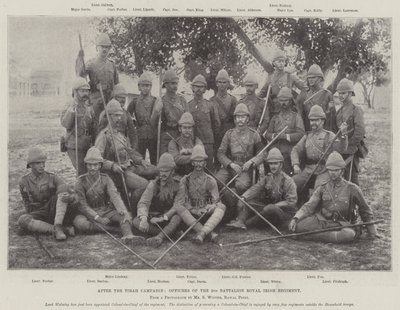 Después de la campaña de Tirah, oficiales del 2º Batallón del Regimiento Real Irlandés de English Photographer