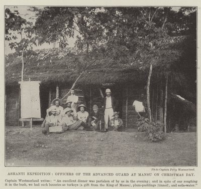 Expedición Ashanti, Oficiales de la Guardia Avanzada en Mansu el Día de Navidad de English Photographer