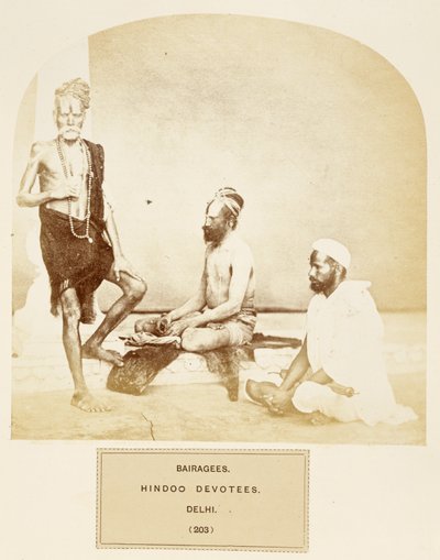 Bairagees, Devotos Hindúes, Delhi, de The People of India, por J. Forbes Watson, publicado en 1868 de English Photographer