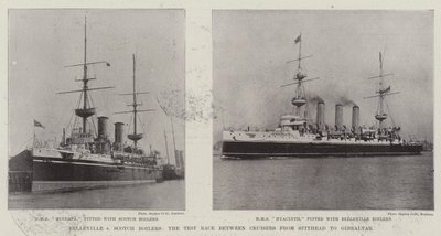 Belleville vs. Calderas Escocesas, la Carrera de Prueba entre Cruceros de Spithead a Gibraltar de English Photographer