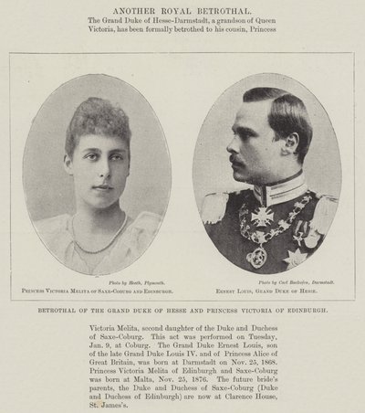 Compromiso del Gran Duque de Hesse y la princesa Victoria de Edimburgo de English Photographer
