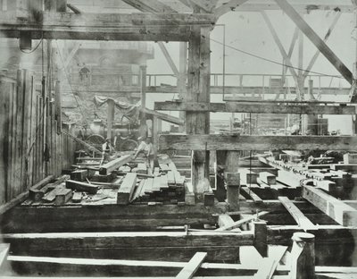 Blackfriars Bridge: trabajos de construcción en progreso, 1869 de English Photographer