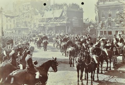 Blackwall Tunnel: ceremonia de apertura con el Príncipe de Gales, luego Rey Eduardo VII, y la Princesa Alejandra, 1897 de English Photographer