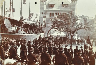 Blackwall Tunnel: ceremonia de apertura con el Príncipe de Gales, luego Rey Eduardo VII, y la Princesa Alejandra, 1897 de English Photographer