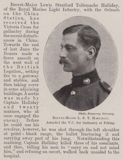 Brevet-Major L S T Halliday, galardonado con la VC por valentía en Pekín de English Photographer