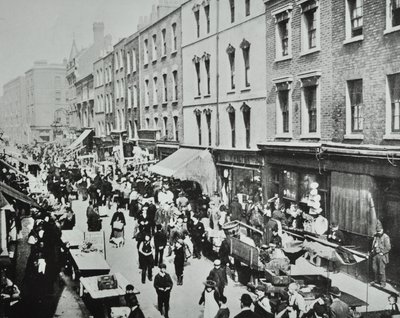 Mercado de Brick Lane, Brick Lane: vista general, 1895 de English Photographer