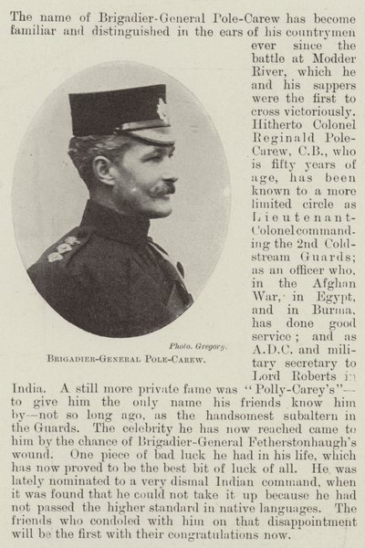 Brigadier General Pole-Carew de English Photographer