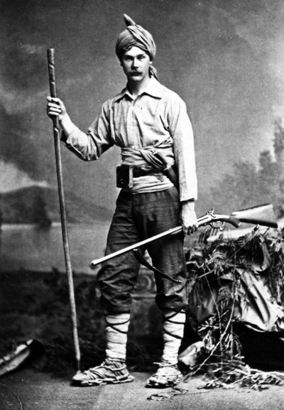 Cazador británico en India, c.1870s de English Photographer
