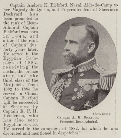 Capitán A K Bickford, ascendido a contraalmirante de English Photographer
