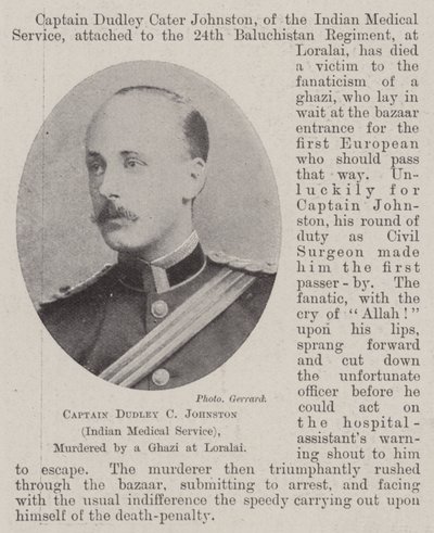 Capitán Dudley C Johnston (Servicio Médico Indio), asesinado por un Ghazi en Loralai de English Photographer