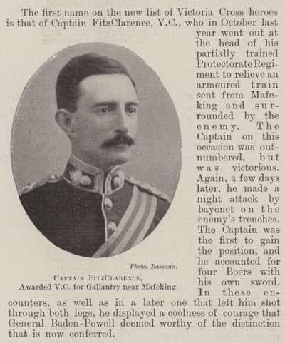 Capitán FitzClarence, galardonado con la VC por valentía cerca de Mafeking de English Photographer