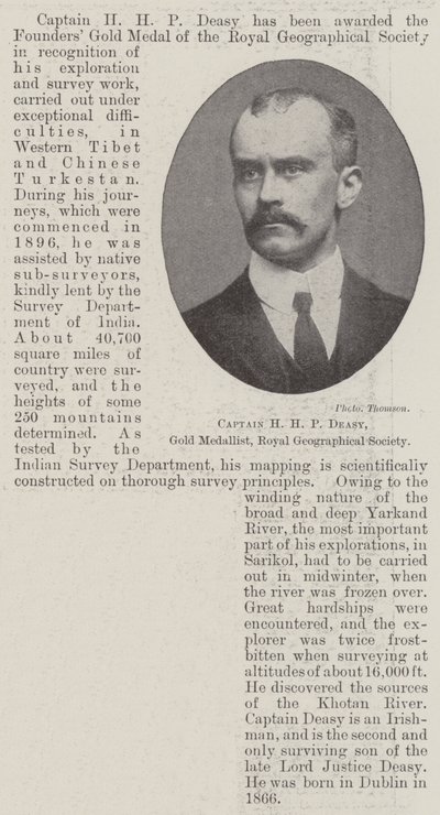 Capitán H H P Deasy, Medallista de Oro, Sociedad Geográfica Real de English Photographer