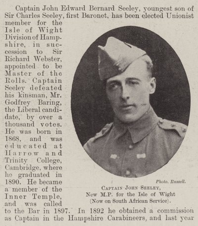 Capitán John Seeley, nuevo MP para la Isla de Wight, ahora en servicio en Sudáfrica de English Photographer