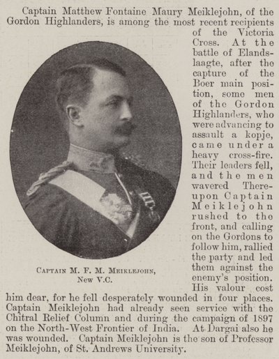 Capitán M F M Meiklejohn, nuevo VC de English Photographer