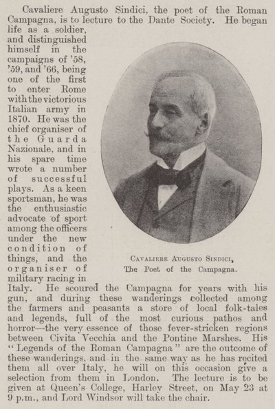 Cavaliere Augusto Sindici, el poeta de la Campagna de English Photographer