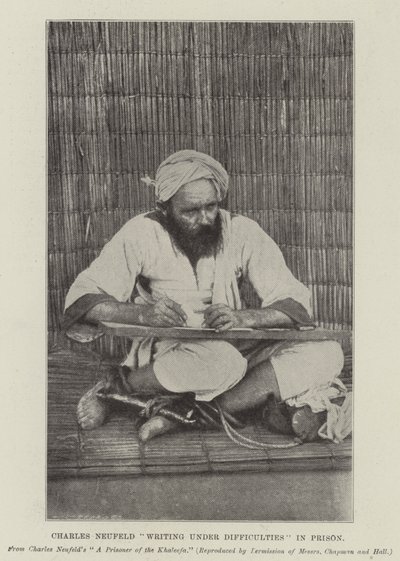 Charles Neufeld escribiendo con dificultades en prisión de English Photographer