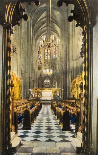 Coro desde debajo del órgano, Abadía de Westminster, Londres de English Photographer