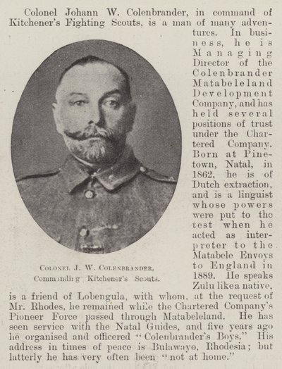 Coronel J W Colenbrander, comandante de los Scouts de Kitchener de English Photographer