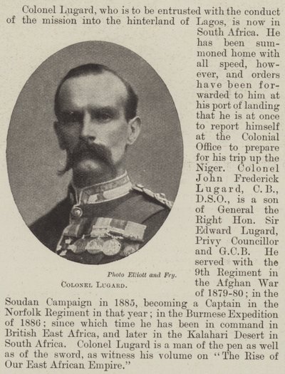 Coronel Lugard de English Photographer