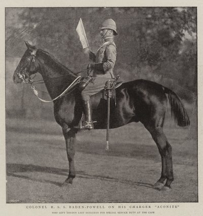 Coronel R S S Baden-Powell en su caballo Aconite de English Photographer