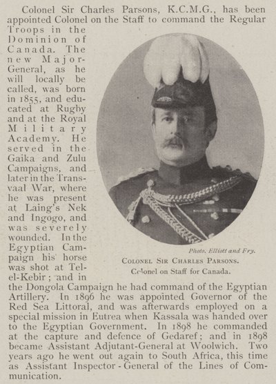 Coronel Sir Charles Parsons, coronel en el estado mayor de Canadá de English Photographer