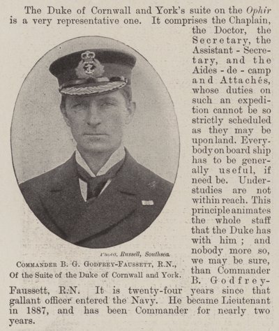 Comandante B G Godfrey-Faussett, RN, del Séquito del Duque de Cornwall y York de English Photographer