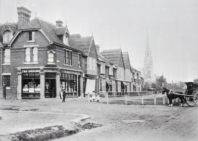 Esquina de Chase Side y Chase Green Avenue, c.1890 (foto en blanco y negro) de English Photographer