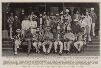 Críquet en Bombay, los Equipos de la Presidencia y Parsee de English Photographer