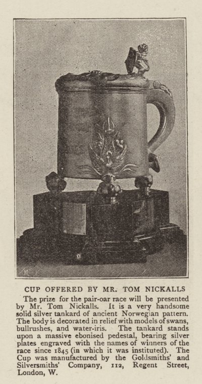 Copa ofrecida por el Sr. Tom Nickalls de English Photographer