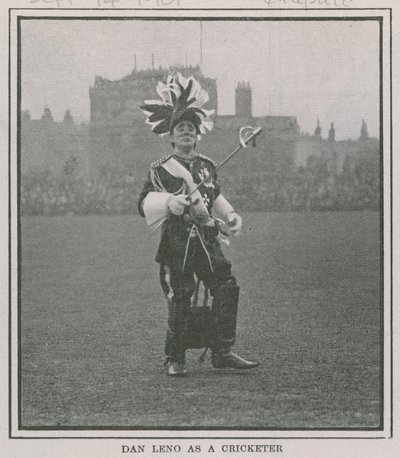 Dan Leno como jugador de críquet de English Photographer