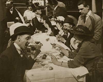 Fiesta de almuerzo del Día del Derby, impresión de Horace W. Nichols, c.1910 (fotograbado) de English Photographer