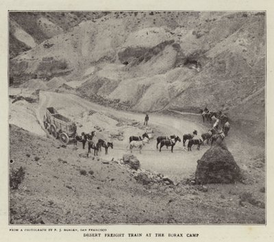 Tren de carga en el desierto en el campamento de bórax de English Photographer