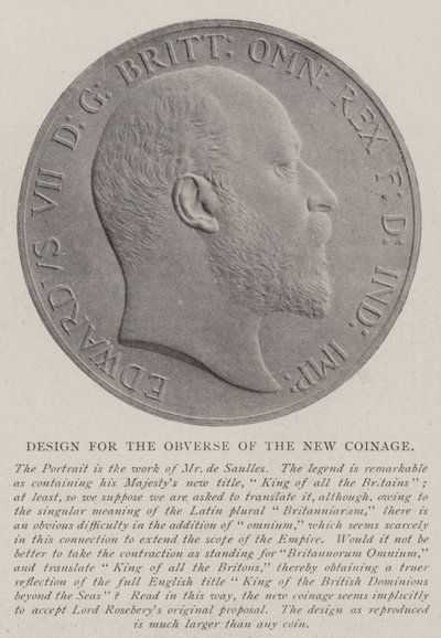 Diseño para el Anverso de la Nueva Moneda de English Photographer