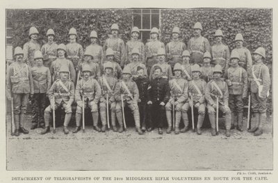 Destacamento de telegrafistas del 24º Voluntarios de Rifles de Middlesex en ruta hacia el Cabo de English Photographer