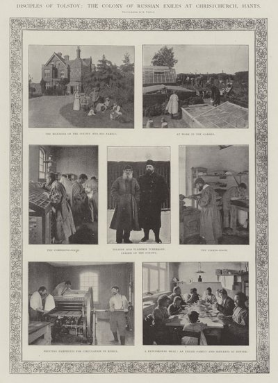 Discípulos de Tolstoy, la colonia de exiliados rusos en Christchurch, Hants de English Photographer