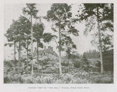 Vista distante de The Hill, Witley, Surrey, cuando fue construido por primera vez (foto en b/n) de English Photographer