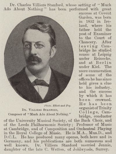 Dr. Villiers Stanford, Compositor de Mucho Ruido y Pocas Nueces de English Photographer