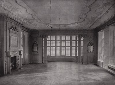 Sala de estar, mirando hacia la bahía, Casa Ashorne Hill, cerca de Leamington, Inglaterra de English Photographer