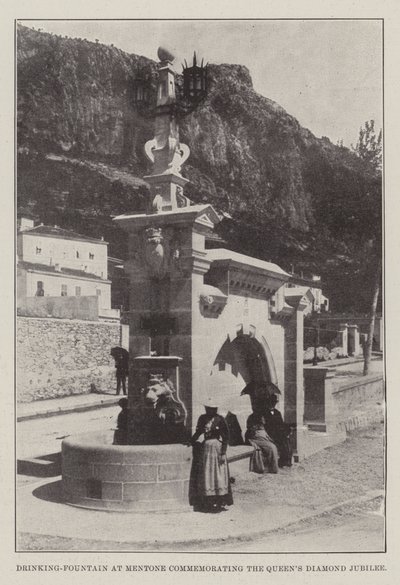 Fuente de Agua en Mentone que conmemora el Jubileo de Diamante de la Reina de English Photographer