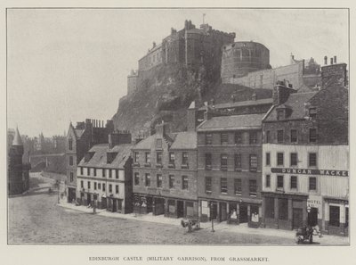 Castillo de Edimburgo (Guarnición Militar), desde Grassmarket de English Photographer