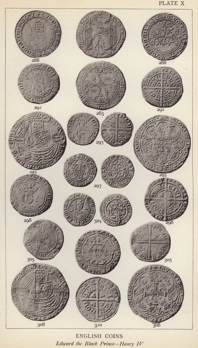 Monedas inglesas, Eduardo el Príncipe Negro, Enrique IV de English Photographer