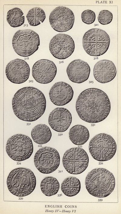 Monedas inglesas, Enrique IV, Enrique VI (foto en blanco y negro) de English Photographer